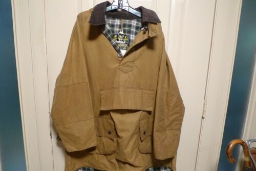 BARBOUR - A60 LONGSHOREMAN WAX COTTON SMOCK -SANDSTONE - MADE@ UK - LARGE- RARE - Picture 3 of 24