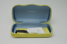 NEW GUCCI YELLOW VELVET LARGE CASE EYEGLASSES SUNGLASSES CASE W/CLOTH