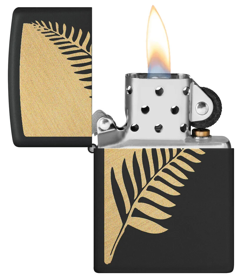 Zippo 46473, Zen Floral Fern Design, Black Matte Lighter, NEW | eBay