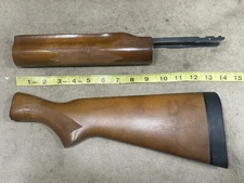 Remington 870 12 ga Parts: Checkered Wood Stock Set w/ Complete Forend  #1 NICE