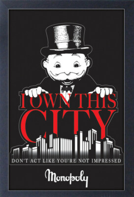 MONOPOLY I OWN THIS CITY 13x19 FRAME GELCOAT POSTER BOARD GAME