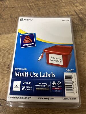 Avery Removable Multi-Use Labels 2 x 4 White 100/Pack 05444