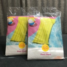 Pool Floats Adults Size Inflatable Swimming Pool Float Lake Yellow LOT OF 2