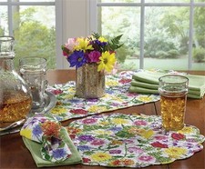 Enchanted Flowers Quilted Cotton 36" Table Runner