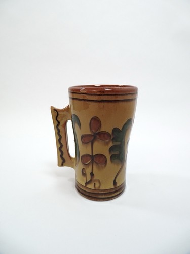 2 Vintage Folk Art Studio Pottery Vase Mugs Earthenware Poland Cepelia 7.5” - Picture 14 of 15