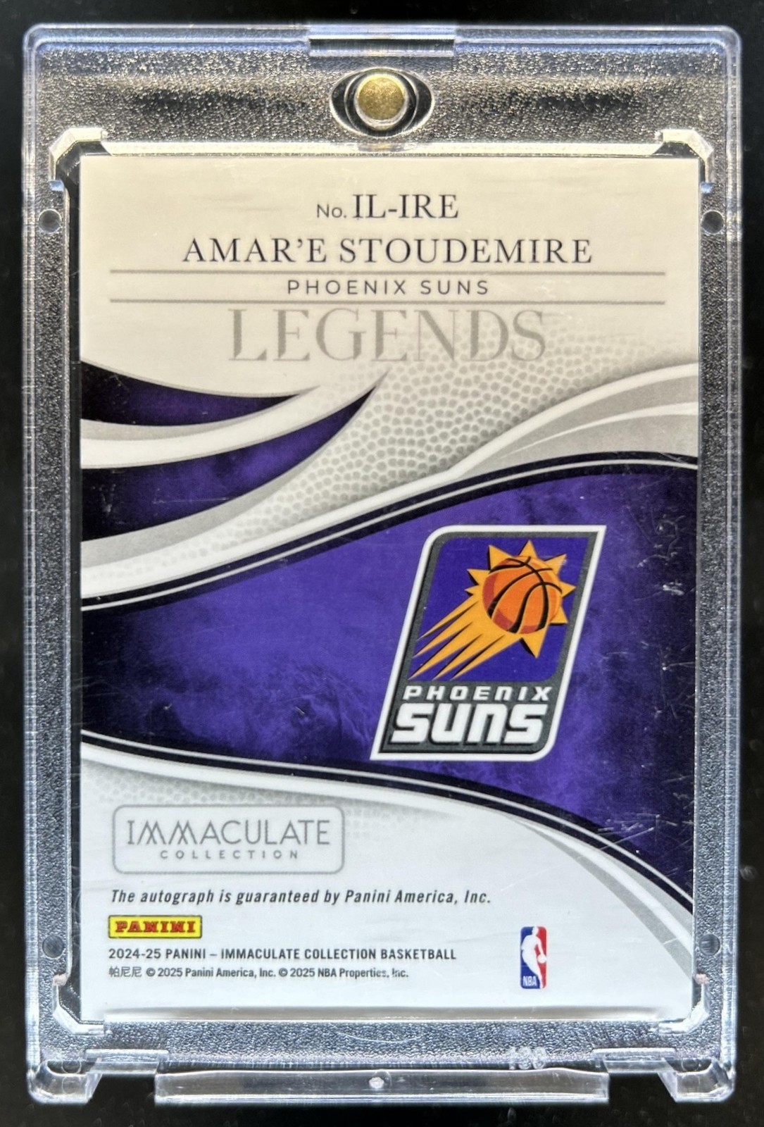 2024-25 Panini Immaculate Collection Amar'e Stoudemire Legends Auto #/75 Suns view 2