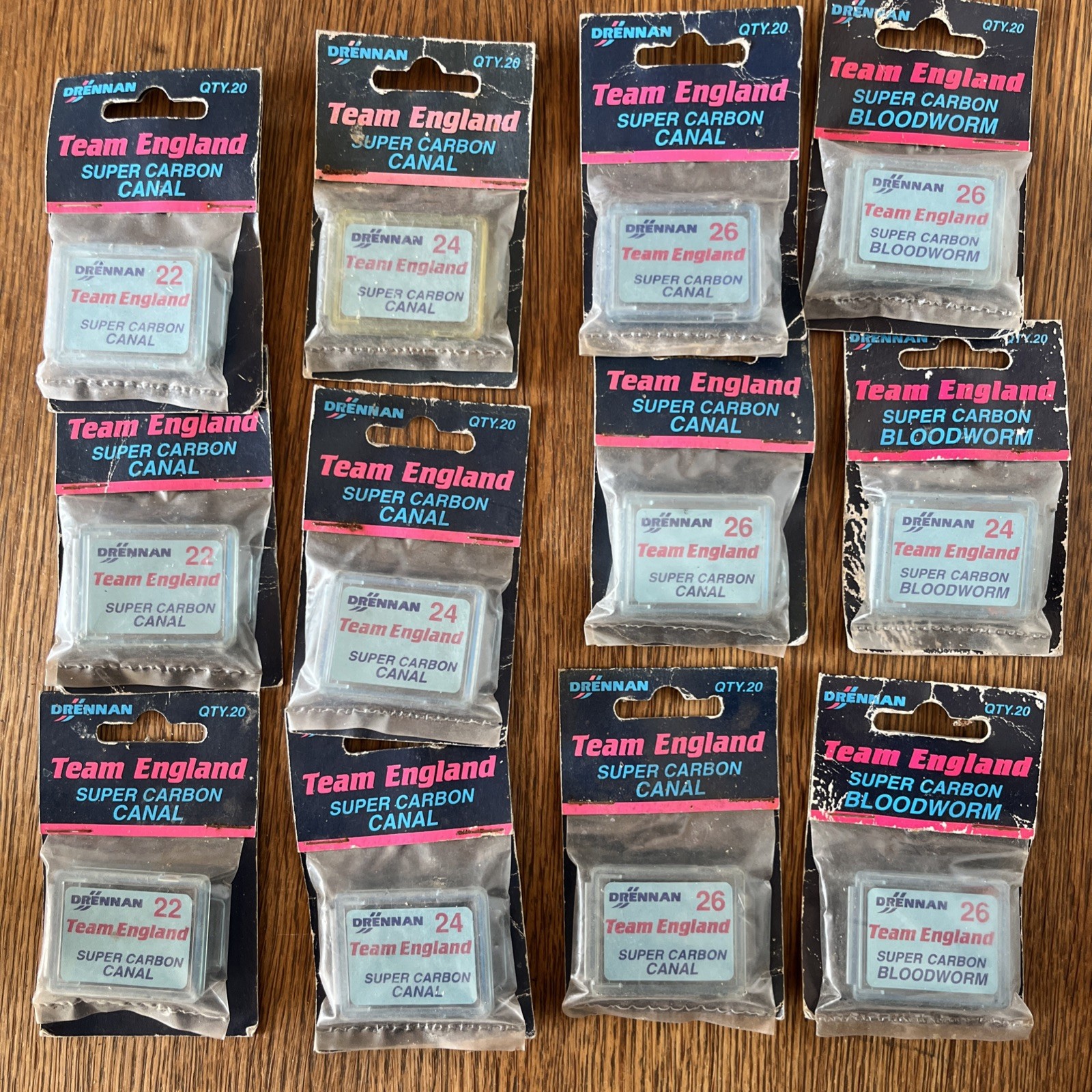 Fishing Hooks Drennan Team England Super Carbon Canal , Bloodworm Match Angling