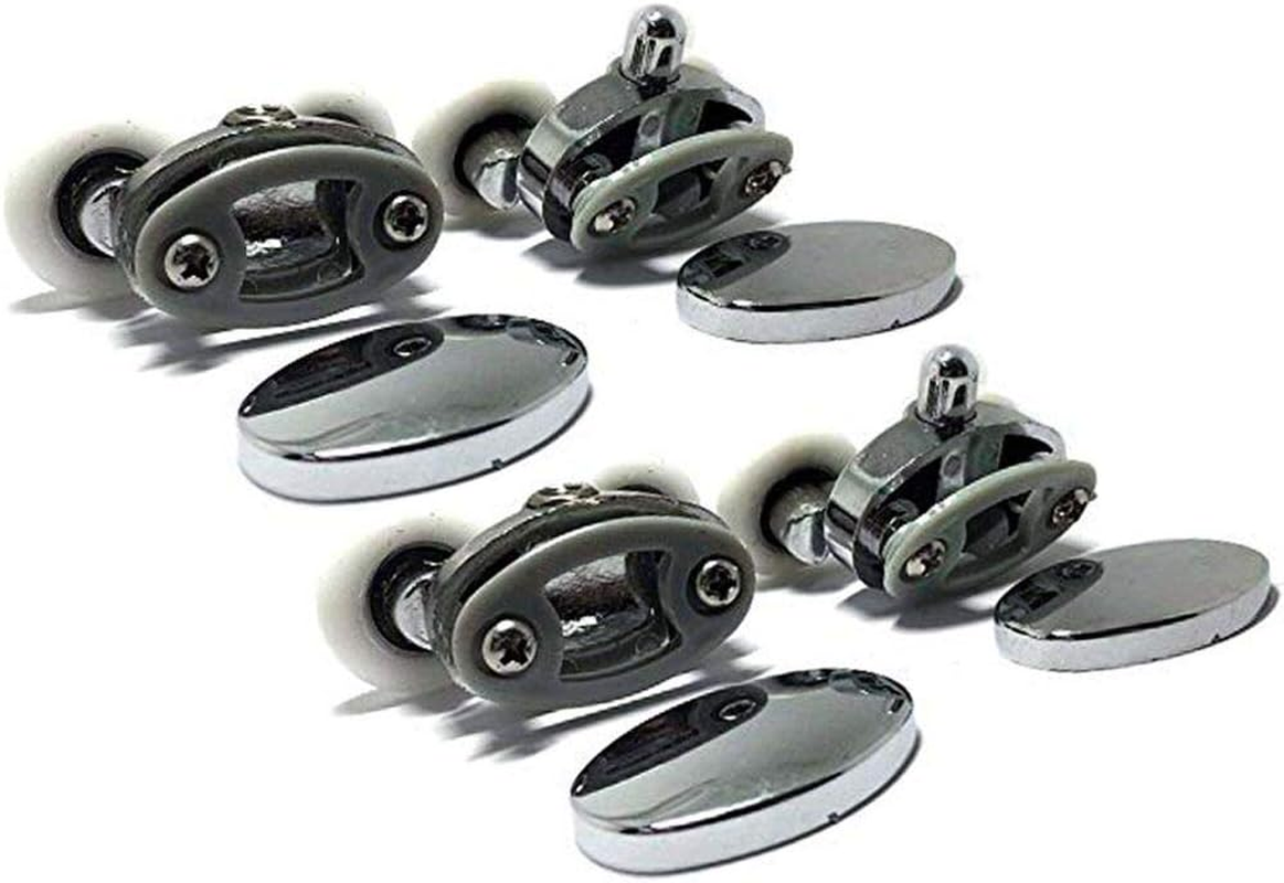 Smooth Set of 4 New Oval Metal Alloy Double Wheel Shower Door Rollers 23Mm
