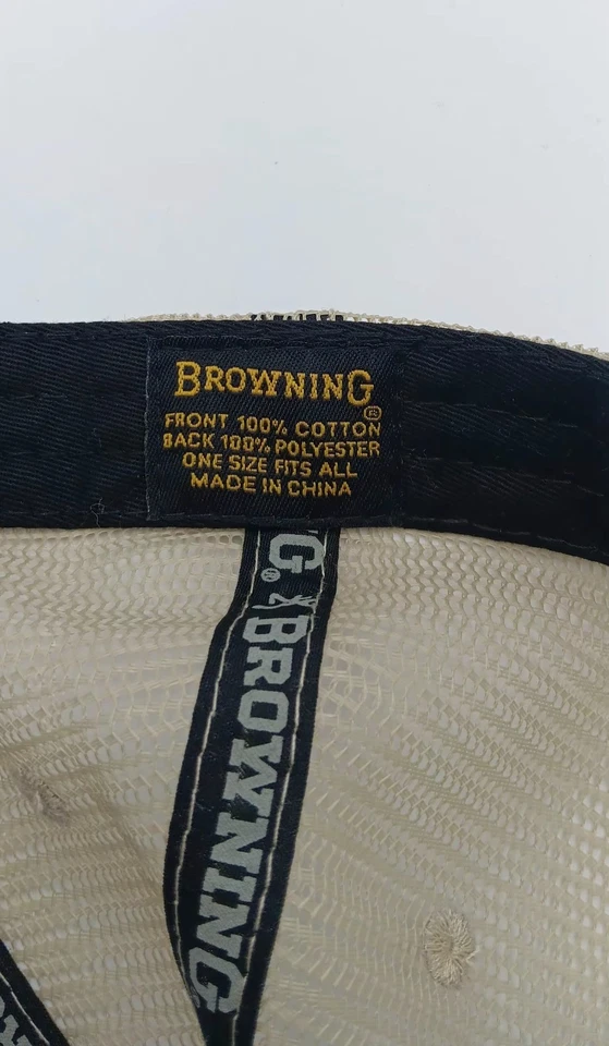 NUEVO BROWNING PATRIOT MALLA ESPALDA SNAPBACK SOMBRERO GORRA DE BOLA LOGOTIPO BUCKMARK NEGRO BRONCEADO Foto 4 de 4