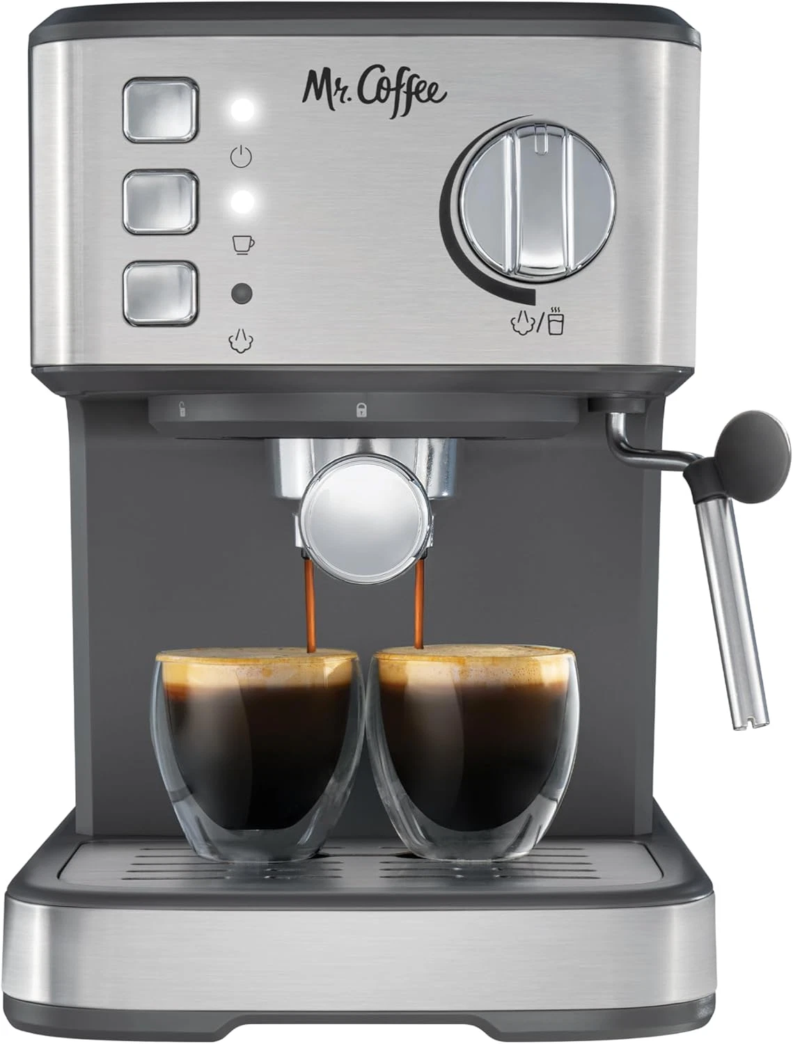 Compact 15-Bar Espresso Maker with Steam Wand for Perfect Brews