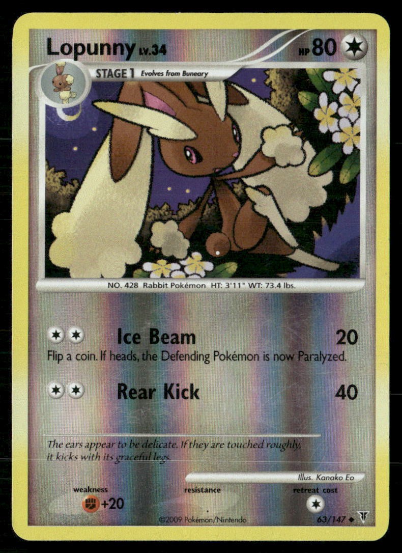 Lopunny 63/147 Uncommon Supreme Victors Pokemon Reverse Holo Moderately Played