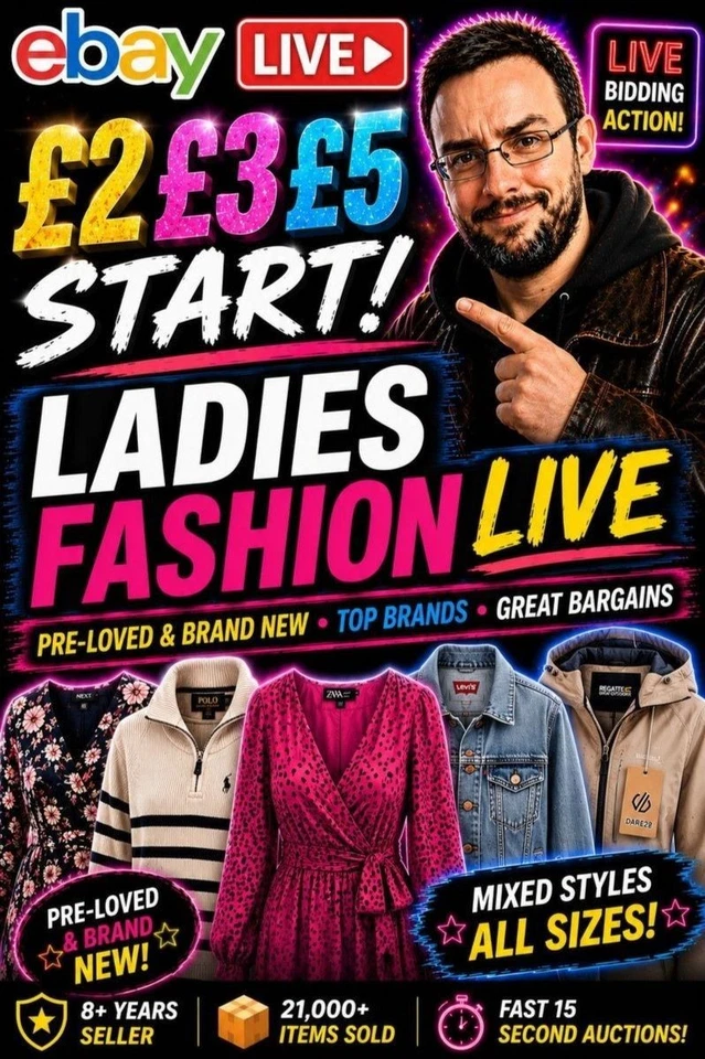£2 £3 £5 START 🔥 LADIES FASHION LIVE | FAST 15 SECOND AUCTIONS
