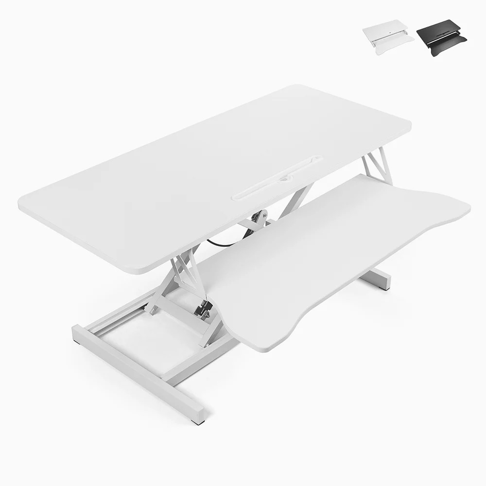 Support moniteur PC Jallo XL réglable en hauteur pour bureau noir en acier