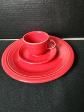 Fiesta Ware 3pc Place Set Scarlet Red Dinner Plate, Salad Dish, Java Mug