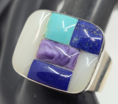 Minenfund von Jay King DTR Sterlingsilber Ring mit verschiedenen Steinen Größe 11
