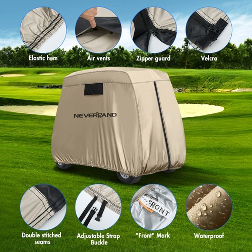 Heavy Duty 4 Passenger Golf Cart Cover for Club Car EZGO YAMAHA Water Resistant - Picture 14 of 15