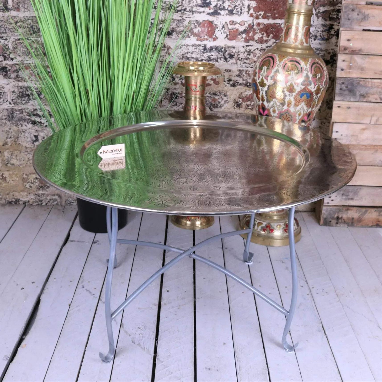 Jadida Moroccan Tray Table 80cm Serving Coffee Side End Home Decor