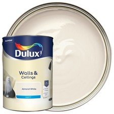 Dulux Matt Emulsion Almond White 5L Interior Walls Ceilings UK Decor Paint Style