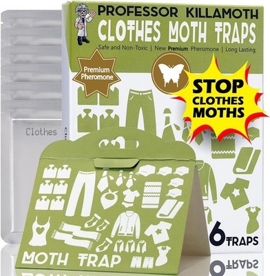 Clothes Moth Traps Natural Non-Toxic Household Wardrobe Protection 6 Pack
