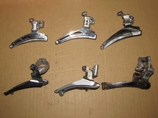 Lot of 6 Suntour & Shimano Front Derailleurs for Parts or Repair