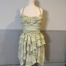 Cider Lace Ruffle Detail Asymmetric Mini Dress