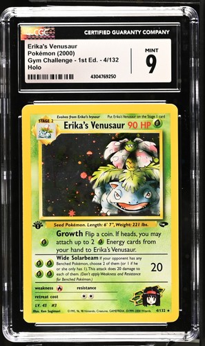 Erika's Venusaur (1st Edition) graded CGC 9 for sale on eBay