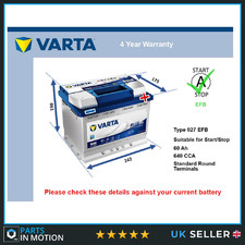 EFB Car Battery fits DACIA LOGAN JOGGER DOKKER LODGY SOLENZA Stop Start