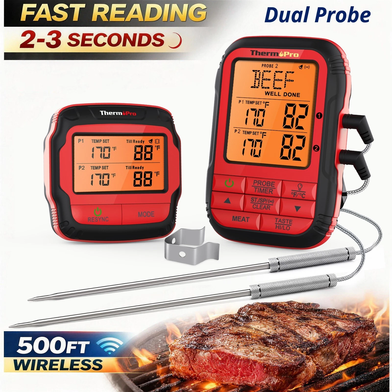 TempPro TP828B Meat Thermometer - Thumbnail 2
