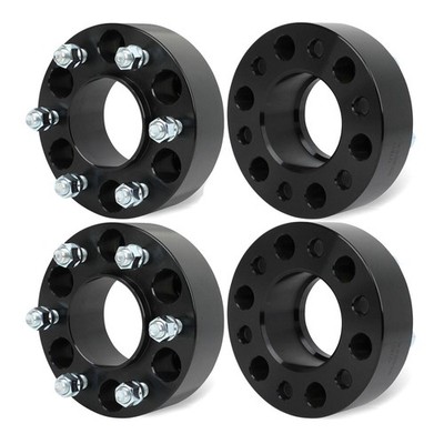 4X 2 Wheel Spacers 6x135 14x1.5 87.1mm Hub Bore Black Aluminum Ford Lincoln