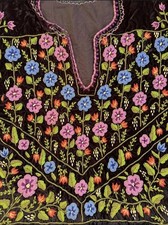 Vintage Handmade Palestinian velvet Embroidery Wedding Palestine Dress Thoub