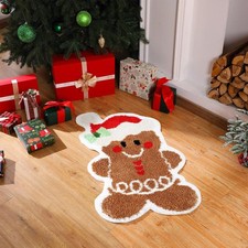 29.53x18.5 Inch Gingerbread Christmas Bathroom Rug Bath Mat Non Slip Washable