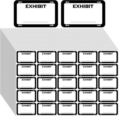 1000 Pcs Legal Exhibit Stickers Labels 1.65 X 1'' Plaintiff Exhibit Tabs Name Ta