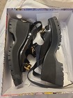 Jeffrey Campbell Crunched Platform Strappy Chain Link Sandal Black Gold SZ 9.5 — photo 3