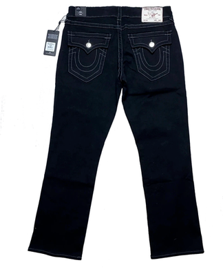 NWT True Religion Men's Ricky Flap SN 30 Relaxed Straight Black