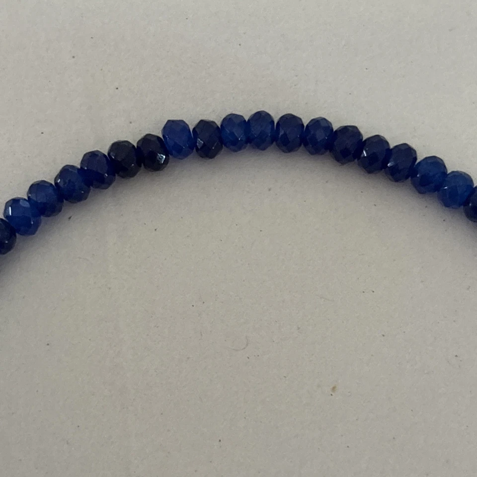 Sapphire Bracelet On Sterling Silver Chain 7.5 - Image 2 of 3