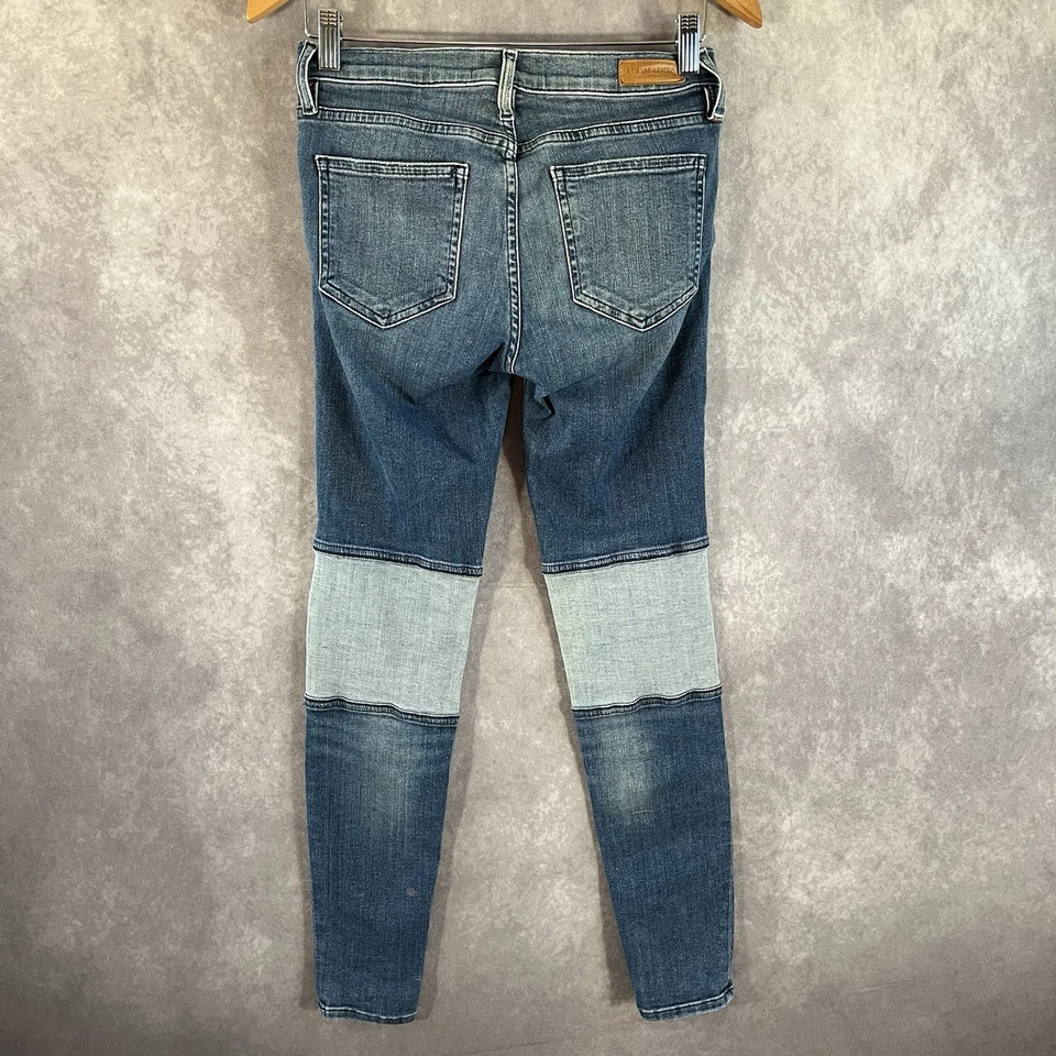 Pantalones de mezclilla ETIENNE MARCEL EM2006 SKINNY para mujer talla 26 bolsillos con cremallera pantalones destruidos Foto 2 de 4