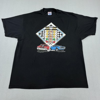 Vintage Drag Racing Shirt Mens 2XL Hanes Black Single Stitch Street 90s NCSSA