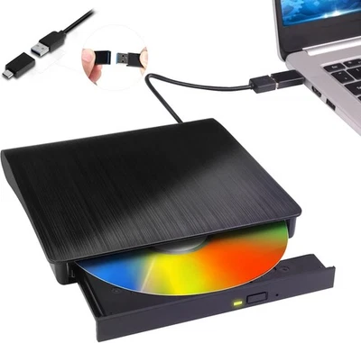 External CD DVD Drive, USB 3.0 Player Burner Writer, for PC Laptop Windows MacOs
