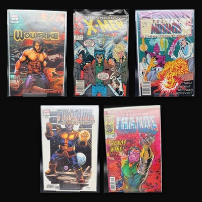 Marvel Lot of 5 Wolverine 4 Variant Uncanny X-Men 245 Newsstand Thanos Legacy 1