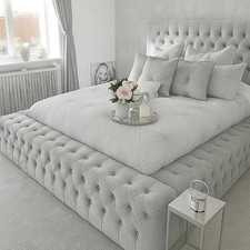 Image of Windsor Plush Velvet Upholstered Bed Frame – Double, King & Super King UK Handma