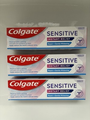 Colgate Sensitive Instant Relief Zahnpasta - 3 x 75 ml Repair + Sanfte Aufhellung