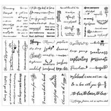 10 Sheets Realistic English Word Temporary Tattoos 1, Tattoo-570