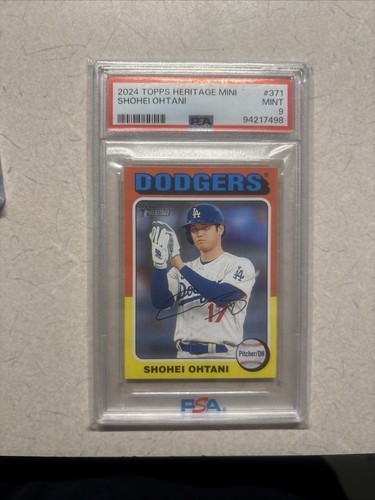 Topps 2024 Heritage Mini Shohei Ohtani #371 PSA 9 Dodgers MLB