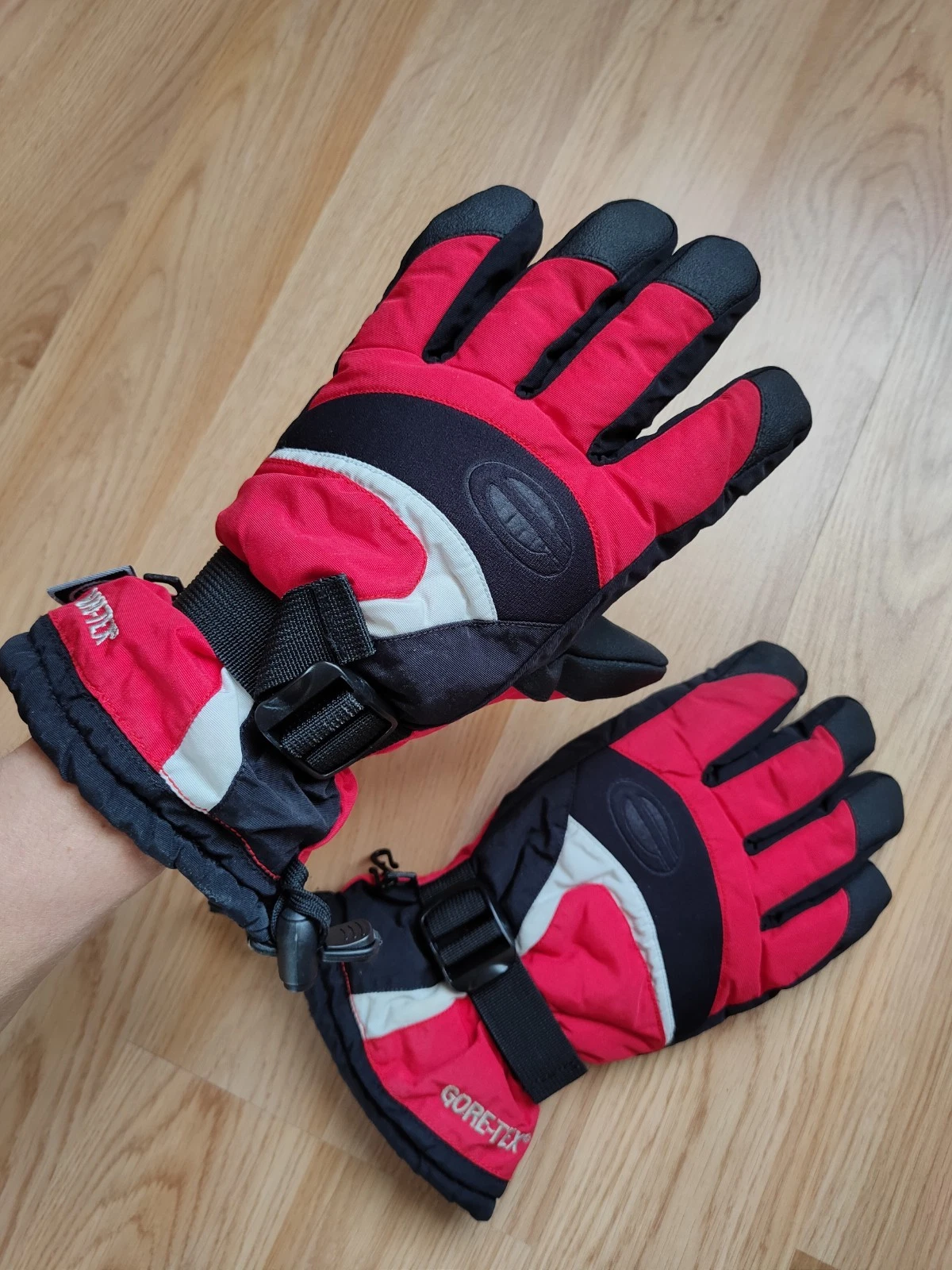 Vintage Ziener Gore-Tex Ski Gloves Technical Outdoor Winter Red Black Gorpcore L