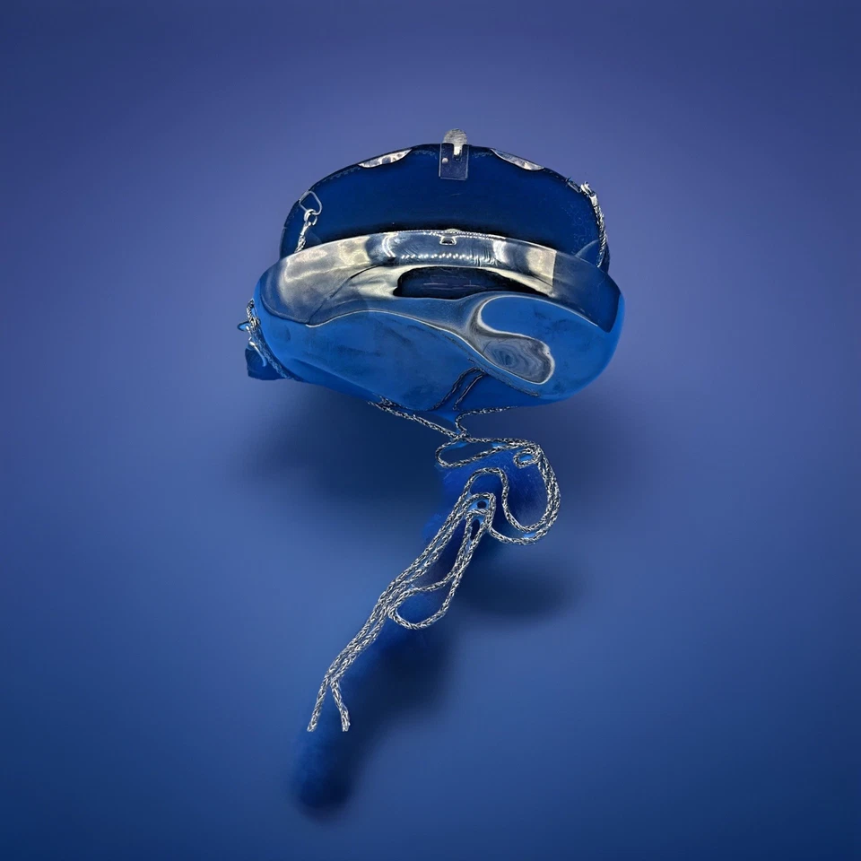 Bandolera de noche vintage de metal gris con carcasa dura con joyas Foto 2 de 4