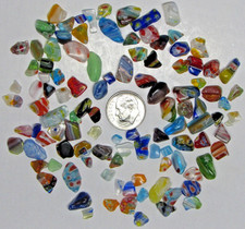Millefiori Style Tumble Polished Chips smooth sea glass for crafts A1