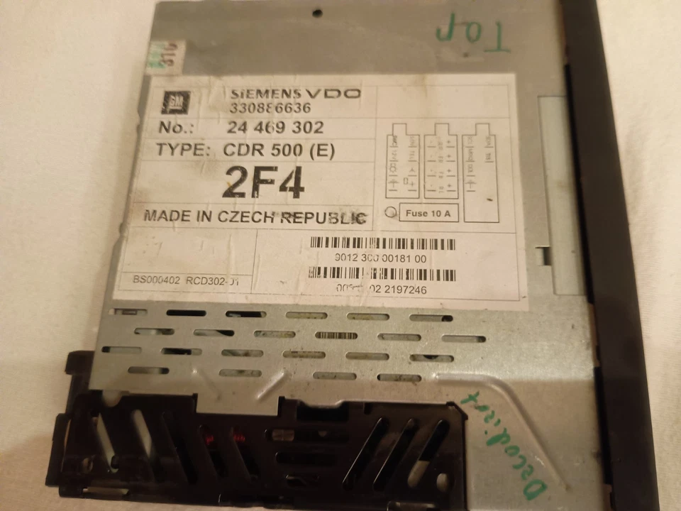 CD Autoradio VDO CDR 500 24469302 Vectra B Omega Astra G 24 469 302 mit Code - Bild 2 von 3