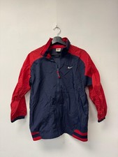 Vintage Nike Jacket Boys 10-12 Blue Red Colorblock Full Zip Windbreaker 90s