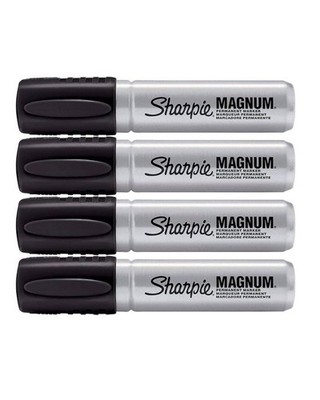 Sharpie Magnum Permanent Markers -Black XL Chisel Tip Large Permanent Marker-4pk