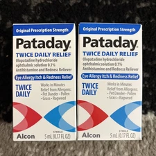 LOT OF 2 Pataday Twice Daily Eye Care Allergy Relief Eye Drops Mml Exp: 05/27
